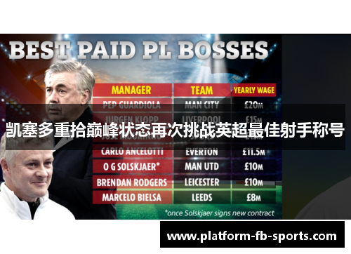 凯塞多重拾巅峰状态再次挑战英超最佳射手称号